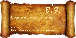 Bogdanovics Fatime névjegykártya